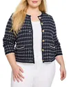 Nic + Zoe Nic+zoe Mixed Up Sweater Jacket In Black