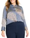 Nic + Zoe Nic+zoe Monogram Mix Button-up Top In Blue