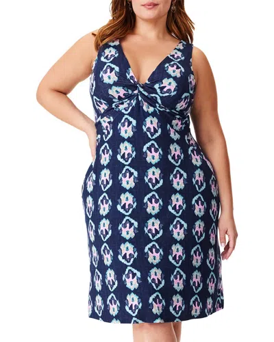 Nic + Zoe Nic+zoe Plus Ocean Batik Dress In Blue