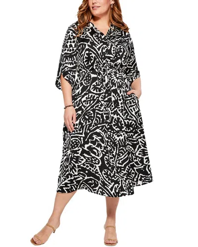 Nic + Zoe Nic+zoe Plus Onyx Stamp Dress In Gray