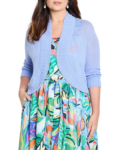 Nic+zoe Plus Open Front Bolero Cardigan In Blue