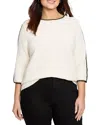 Nic+zoe Plus Ottoman Stitched Sweater In Classic Cream