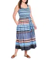 Nic+zoe Plus Painted Peninsula Sophie Dress In Blue
