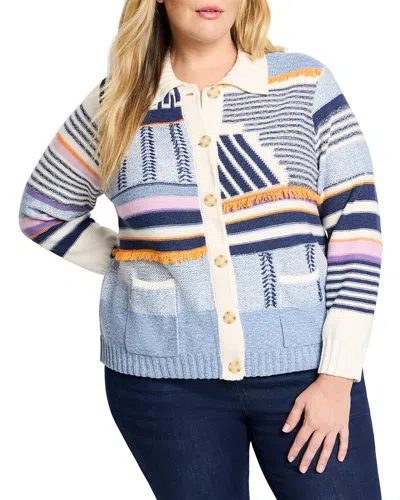 Nic + Zoe Plus Pattern Play Sweater Jacket