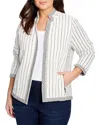 Nic + Zoe Nic+zoe Notch Collar Stripe Knit Jacket