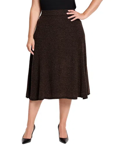 Nic + Zoe Nic+zoe Plus Pixel Knit Skirt In Brown