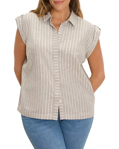 Nic+zoe Plus Resort Shirt In Gray
