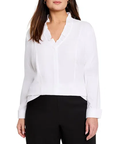 Nic + Zoe Nic+zoe Ruffled Around Shirt In White