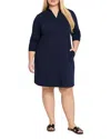 Nic+zoe Plus Ruffled Up Dress In Dark Indigo