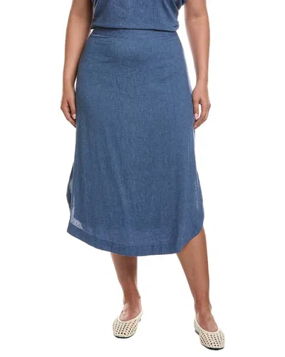 Nic + Zoe Nic+zoe Plus Rumba Linen Dip Skirt In Blue