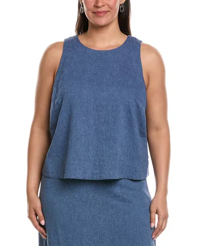 Nic + Zoe Nic+zoe Plus Rumba Linen Pop On Top In Blue