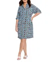 Nic+zoe Plus Sand Dollar Devon Dress In Blue Multi