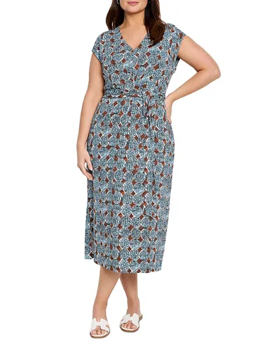 Nic+zoe Plus Sand Dollar Stella Dress In Blue Multi