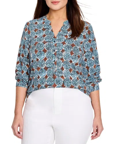 Nic + Zoe Nic+zoe Sand Dollar Top In Blue Multi