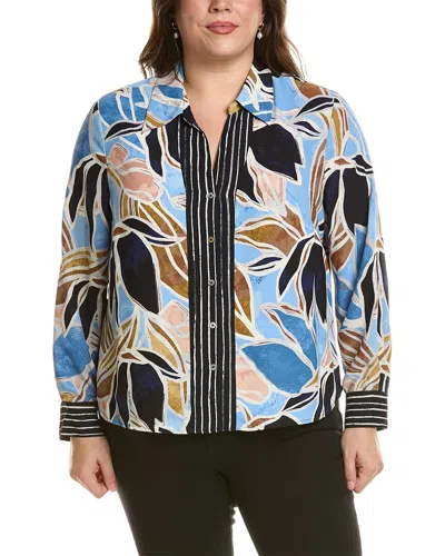 Nic + Zoe Plus Sapphire Shades Shirt In Multi