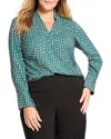 Nic+zoe Plus Shadow Dot Top In Blue
