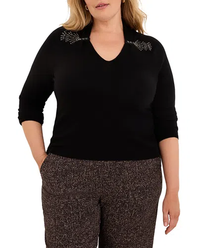 Nic+zoe Plus Shimmer Cinch Sweater In Multi