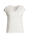 Nic + Zoe, Plus Size Women's V-neck Jersey T-shirt In Classic Cream