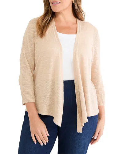 Nic+zoe Plus Slub Knit 4 Way Cardigan In Neutral