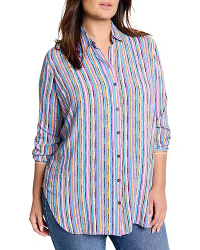 Nic+zoe Plus Solstice Stripe Shirt In Purple Multi