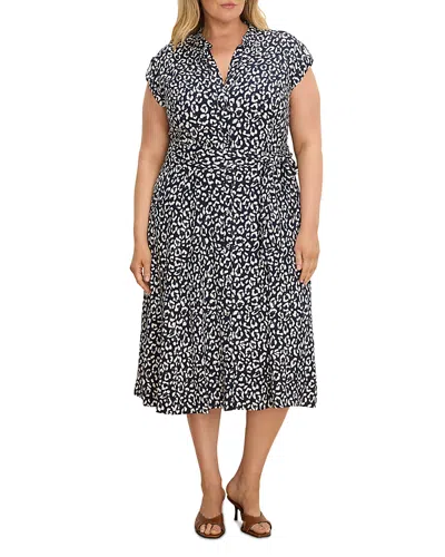 Nic+zoe Plus Sonni Leopard Sketch Dress In Multi