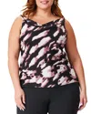 Nic + Zoe Nic+zoe Spring Shadow Cowl Neck Tank In Multi