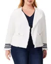 Nic + Zoe Fringe Trim Stripe Jacket
