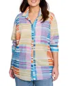 Nic + Zoe Nic+zoe Sunset Stripe Cotton Button-up Shirt In Multi