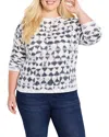 Nic+zoe Plus Textured Diamond Sweater In Indigo Multi