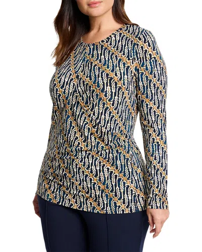 NIC + ZOE NIC+ZOE PLUS VINTAGE BATIK DRAPE TOP