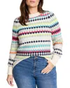 Nic+zoe Plus Waffle Stitch Sweater In Pink Multi