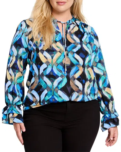 Nic + Zoe Nic+zoe Plus Wave Links Top In Blue