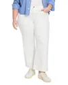 Nic+zoe Plus Weekend High Rise Ankle Wide Leg Jeans In Paper White In Paper White