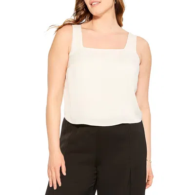 Nic + Zoe Plus Womens Tank Sleeveless Shell In Classic Cream