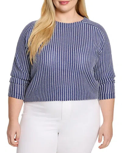 Nic + Zoe Nic+zoe Plus Zig Zag Blues Top