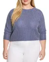 Nic + Zoe Nic+zoe Plus Zig Zag Blues Top In Blue