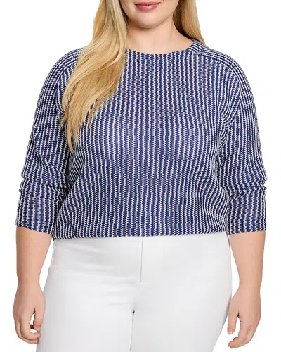 Nic+zoe Plus Zigzag Top In Blue Multi