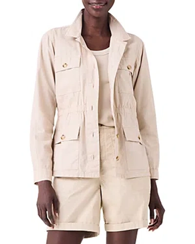 Nic + Zoe Pocket Poplin Jacket In Brown Rice In Multi