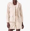 Nic + Zoe Pocket Poplin Jacket In Brown Rice In Multi