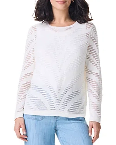 Nic + Zoe Nic+zoe Pointelle Knit Long Sleeve Sweater In Classic Cream