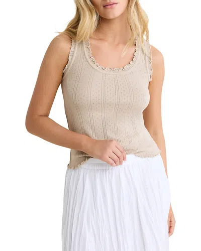 Nic + Zoe Nic+zoe Pointelle Rib Ella Tank Top In Brown