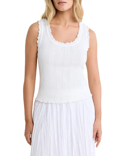 Nic + Zoe Nic+zoe Pointelle Rib Ella Tank Top In White
