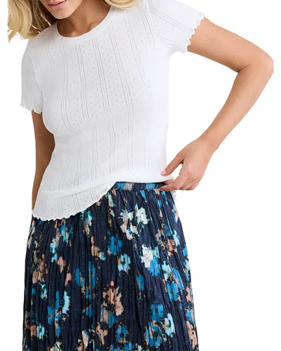 Nic + Zoe Nic+zoe Pointelle Rib Georgia Tee In White