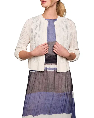 Nic + Zoe Nic+zoe Pointelle Stitch Cardigan In White