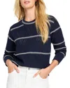 Nic + Zoe Nic+zoe Stripe Pointelle Stitch Sweater In Indigo Multi