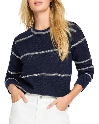 NIC + ZOE NIC+ZOE POINTELLE STRIPE SWEATER