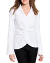 Nic + Zoe Nic+zoe Wonderstretch Twist Front Top In White