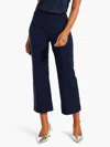 Nic + Zoe Polished Wonderstretch Wide-leg Crop In Dark Indigo In Blue