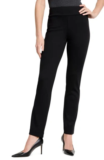 Nic + Zoe Plus Work It Womens Solid Cable Knit Straight Leg Pants In Black Onyx