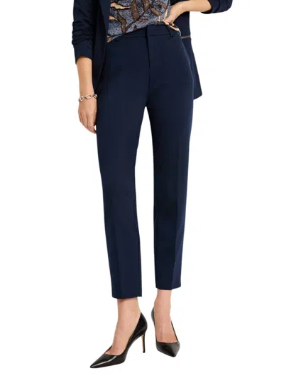 Nic + Zoe Ponte Knit Trouser In Dark Indigo In Purple